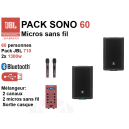 Location Pack Sono bluetooth pour 60 personnes 2x1300w avec double micros sans gfil