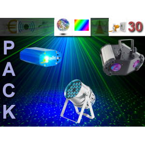 LUMIERE DECO+DISCO 30: Location pack Lumi&egrave;res ambiance et dansantes pour 40 personnes