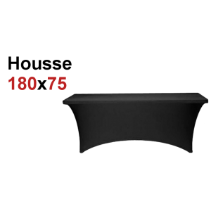 Location housse de table noire extensible pour table 180x75