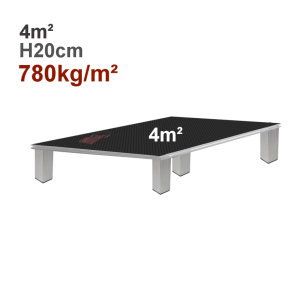 Location scène 4m² avec praticable H20cm fixe Location scène 4m² avec praticable H20cm fixe