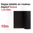Nappe Noire jetable aspect tissus 1,2x10m en rouleau