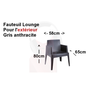 Location d'un fauteuil lounge gris anthracite