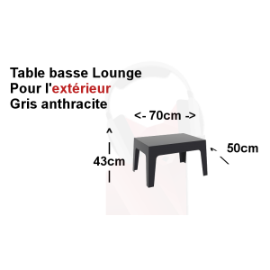 Location table basse lounge gris anthracite