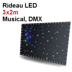 Location Rideau étoilé LED DJ 3mx2m 96 Leds RGBW avec contrôleur sans pieds