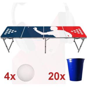 Location table de beer-pong officielle pliable avec gobelets et balles