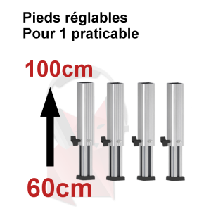 Location Jeux de pieds hauteur 60-100 cm, pour praticable Location Jeux de pieds hauteur 60-100 cm, pour praticable