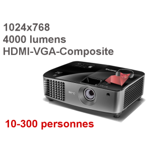 Occasion Vidéoprojecteur hdmi 100-300 personnes 4000 Lumens XGA 1024*768 Contraste 5000:1