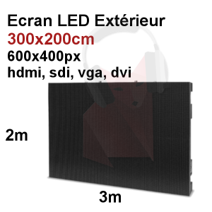 Location Pack écran extérieur jour P4 LED 300x200cm entrée hdmi SDI DVI VGA