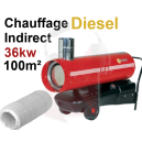 Location chauffage Indirect (&eacute;chappement &agrave; l'ext&eacute;rieur) au Diesel 36kw avec gaine 6m