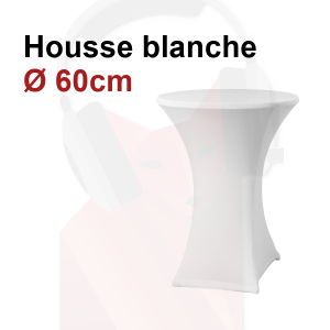 Location Housse de mange debout 60cm blanche lycra Location Housse de mange debout 60cm blanche lycra