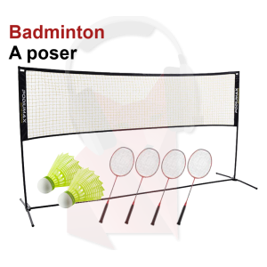 Location Badminton avec filet à poser + 4 raquettes + 2 volants Location Badminton avec filet à poser + 4 raquettes + 2 volants