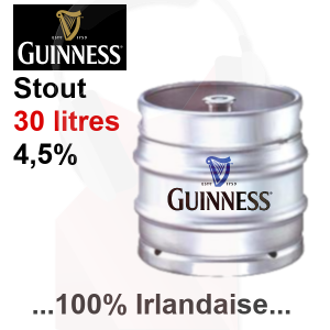 Bière Guinness Stout 4,5% Vol Fut 30 litres - - Remboursable (-5€)