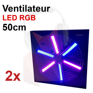 Location Pack 2 ventilateurs LED 50cm 6 pales Location Pack 2 ventilateurs LED 50cm 6 pales