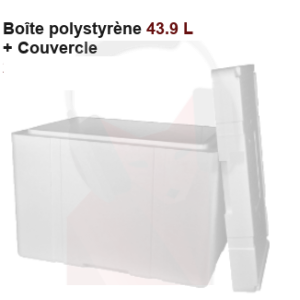 Bo&icirc;te polystyr&egrave;ne 44 L avec couvercle