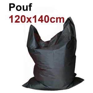 Location Pouf XL 125 x 140 cm  polyester 420 gris ou noir