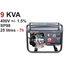 Location groupe &eacute;lectrog&egrave;ne TRI-9KVA essence r&eacute;gul&eacute; AVR 1,5%