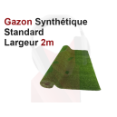 Gazon synth&eacute;tique Standard largeur 2m, au m&egrave;tre lin&eacute;aire(2m&sup2;)