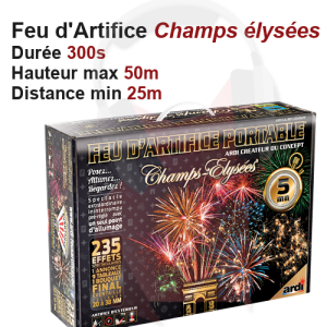 Feu d'artifice CHAMPS-ELYSEES  5mn hauteur 50m