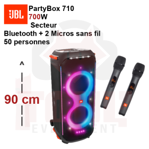 Location sono JBL PartyBox 710 800W Bluetooth avec micros sans fil Location sono JBL PartyBox 710 800W Bluetooth avec micros sans fil