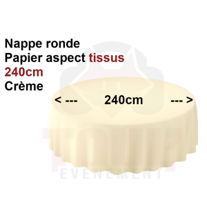 Nappe cr&egrave;me 240cm Papier aspect tissus 
