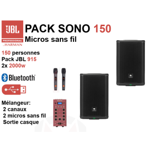 Location Pack Sono JBL 150 personnes 2x2000w  Bluetooth