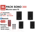 Location pack Sono 300 Grande salle - 4 enceintes avec micros