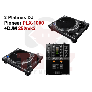 Location 2 platines vinyles Pioneer PLX 1000 + Pioneer DJM250