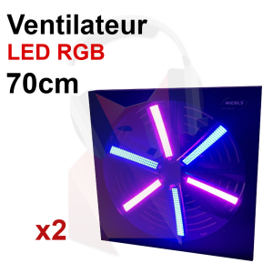 Location Pack 2 ventilateurs LED 70cm 6 pales Location Pack 2 ventilateurs LED 70cm 6 pales