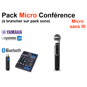 Location Pack 1 Micro Conférence à brancher sur pack sono Location Pack 1 Micro Conférence à brancher sur pack sono