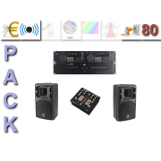 PACK Sono 2x350W DJ Double CD: Location double CD + Sonorisation pour 80 personnes