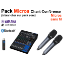 Location pack 2 Micros Chant à brancher sur pack sono