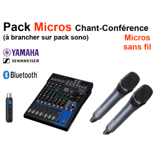 Location pack 2 Micros Chant à brancher sur pack sono Location pack 2 Micros Chant à brancher sur pack sono