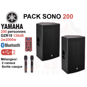 Location Pack Sono YAMAHA  200 personnes 2x2000w  Bluetooth et 2 micros sans fil Location Pack Sono YAMAHA  200 personnes 2x2000w  Bluetooth et 2 micros sans fil