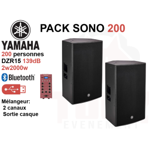 Location Pack Sono YAMAHA  200 personnes 2x2000w  Bluetooth