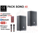 ECO 40: Location enceintes sono 2x400W Audiophony MYOS 08 avec micros