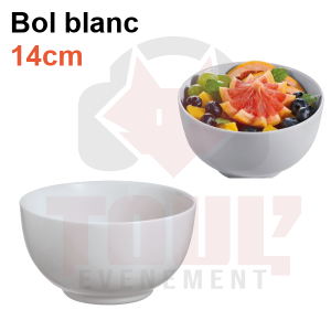 Location bol blanc Opale 14cm pour petit déjeuner