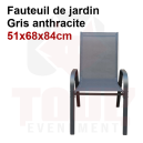 Location fauteuil de jardin gris anthracite