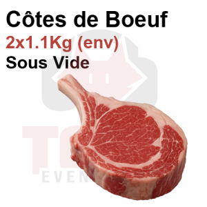 2 C&ocirc;tes de b&oelig;uf Ori. EU env. 2x1.1Kg sous vide