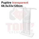 Location pupitre de conf&eacute;rence 68,5x33x120cm transparent