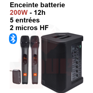 Enceinte Nomad sur batterie + 2 micros sans fil