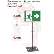 Location pack pied + panneau secours droite