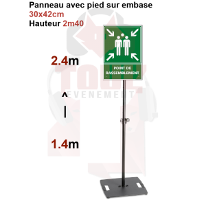 Location pack pied + panneau secours Rassemblement