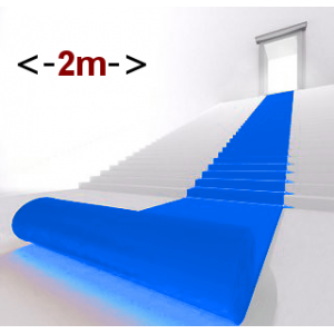 Rouleau de moquette &eacute;v&eacute;nementielle bleue pour stands, expo, largeur 2m, au m&egrave;tre lin&eacute;aire