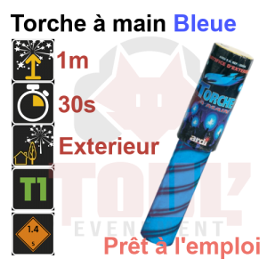 Torche &agrave; main bleue 30 secondes