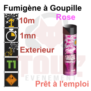 Fumig&egrave;ne rose &agrave; goupille