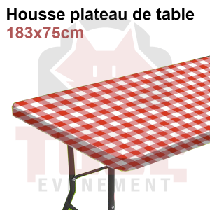 Location Housse de table rectangulaire &agrave; carreaux rouge et blanc &mdash; Toulouse