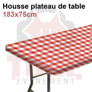 Location Housse de table rectangulaire à carreaux rouge et blanc — Toulouse