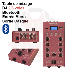 Location table de Mixage DJ 2/3 voies Bluetooth Location table de Mixage DJ 2/3 voies Bluetooth