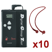 Location Pack Visite guidee SonoPourTous Numerique: micro serre tete + 10 casques + Valise de charge