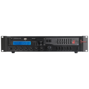Amplificateur 100V 240W avec lecteur multimedia et radio FM et table de mixage pour 12 projecteurs de son Amplificateur 100V 240W avec lecteur multimedia et radio FM et table de mixage pour 12 projecteurs de son